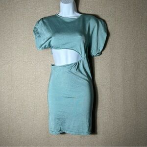 Atoir Balancing Act Dress Womens XS 2 Green Side Cutout Mini Stretch Bodycon
